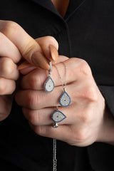 Nereze | Drop Nazar Evil Eye Model Earrings, Ring and Necklace Set - TryAladdin