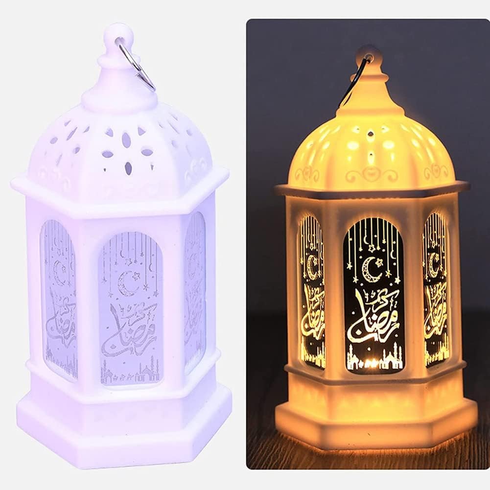 Oval Ramadan Decorative Lantern with Ceiling Shades (White) - TryAladdin