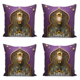 Purple Background with Islamic Patterns Ramadan - Themed Runner and Cushion Pillow Cover Set - TryAladdin