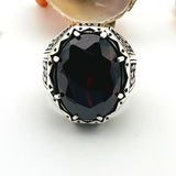 Red Ruby Stone Silver Ring for Men - TryAladdin