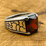 Red Square Ruby Puzzle Men’s Ring - TryAladdin