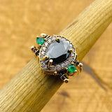 Reversible Emerald - Onyx Stone Ring - TryAladdin