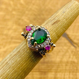 Reversible Emerald - Onyx Stone Ring - TryAladdin