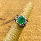 Reversible Ring, Aqua - Emerald Oval Stone - TryAladdin