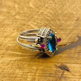 Reversible Ring, Ruby - Sapphire Stone - TryAladdin