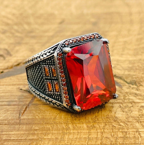 Ruby Silver Ring - TryAladdin