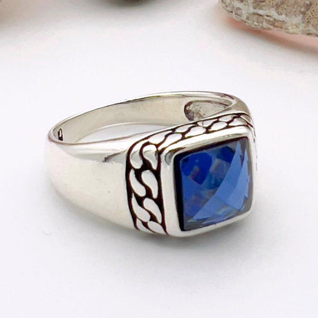 Sapphire Squared Stone Ring - TryAladdin