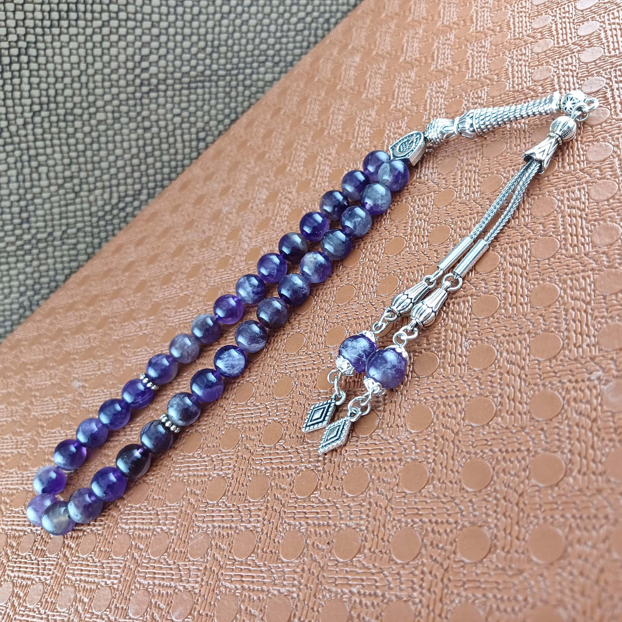 Selderesi | 33 Beads Amethyst Natural StoneTasbih - TryAladdin