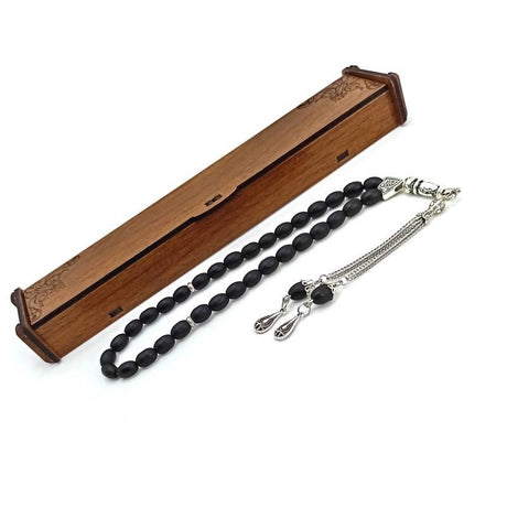 Selderesi | Capsule Cut Matte Onyx Natural Stone Tasbih - TryAladdin