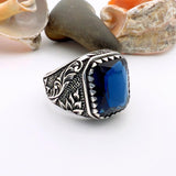 Square Design Leaf Patterned Silver Ring - TryAladdin