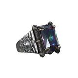 Tesbihevim | Men's Silver Ring with Mystic Topaz Stone - TryAladdin