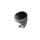 Tesbihevim | Men's Silver Ring with Zircon Stone - TryAladdin