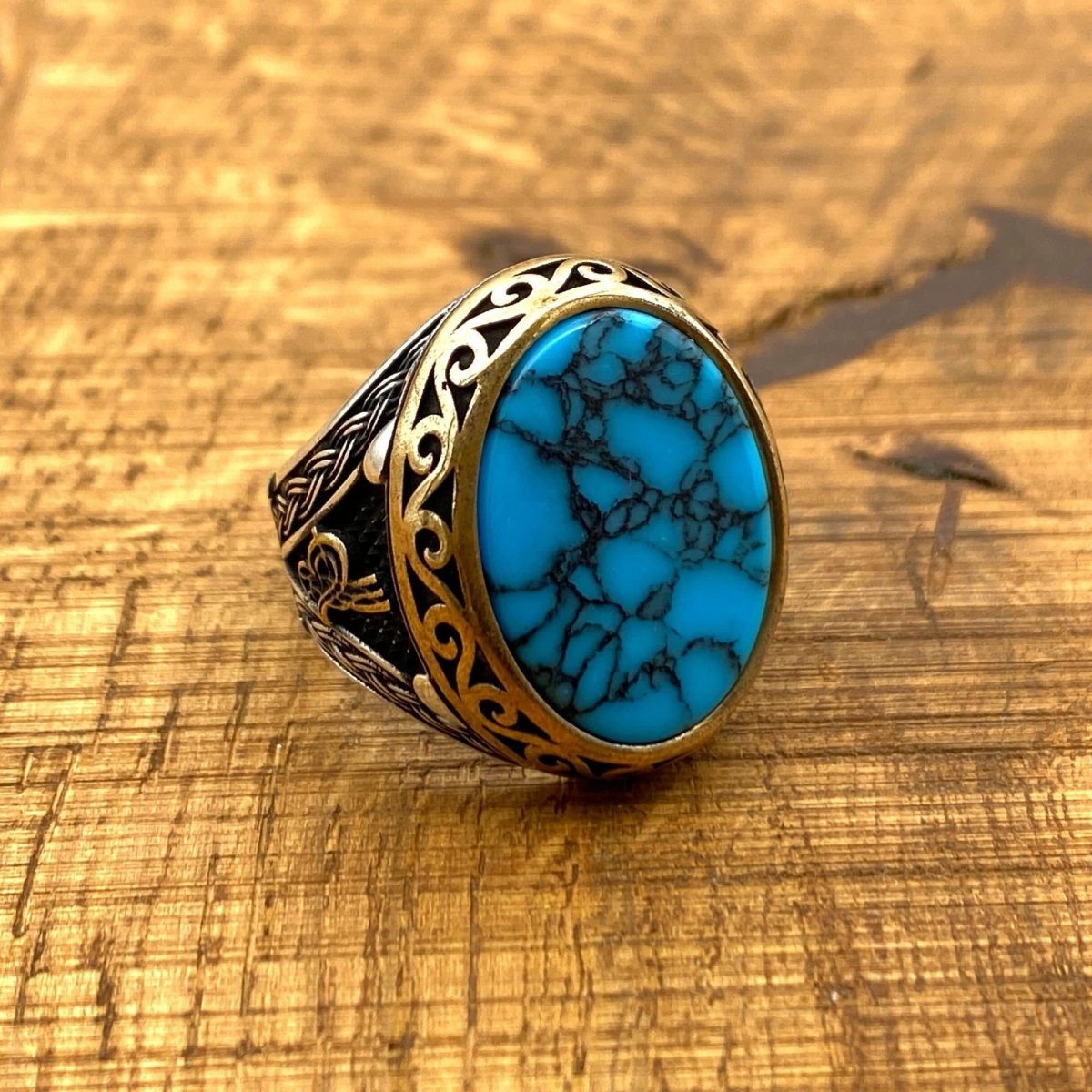 Turquoise Men's Handmade Ring - TryAladdin