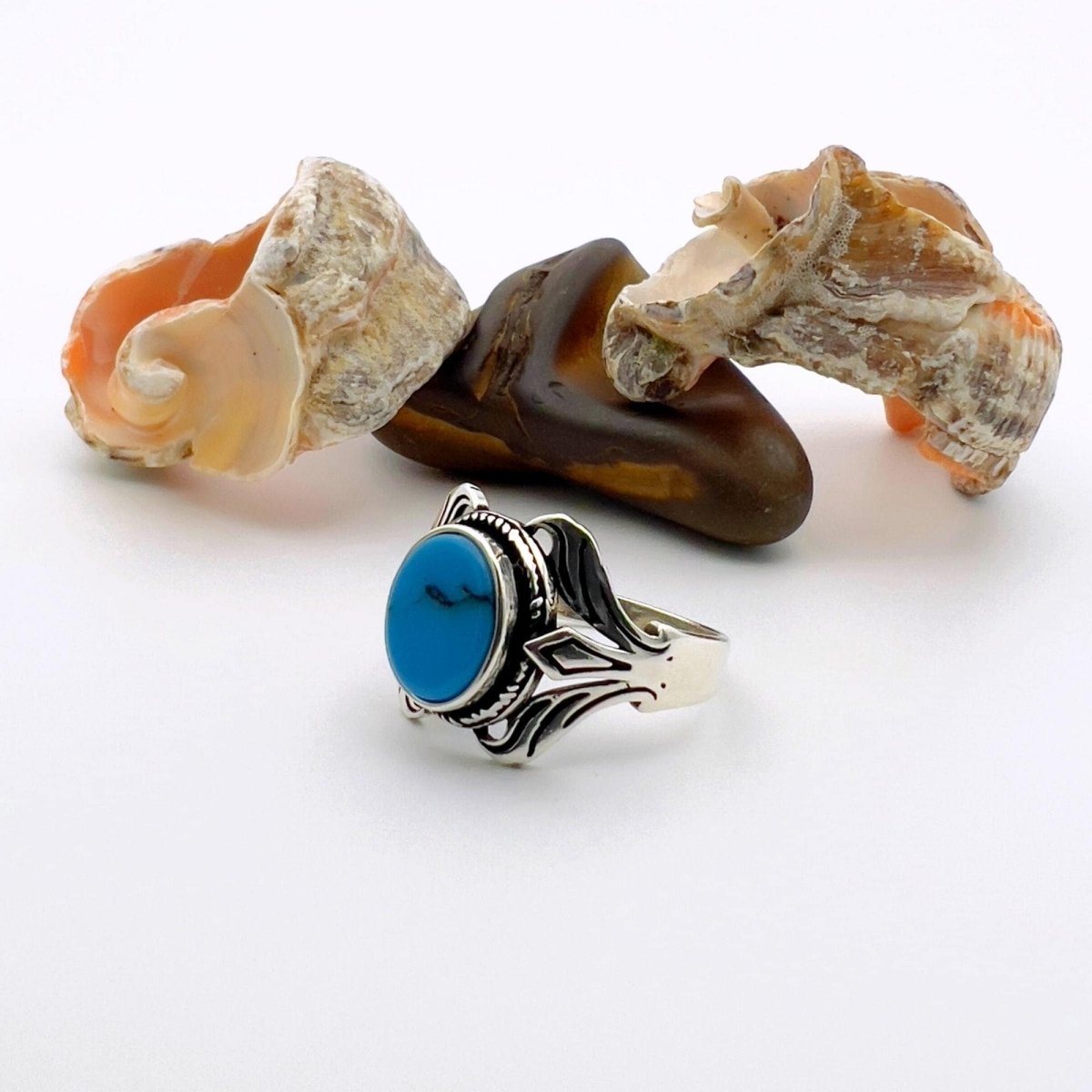 Turquoise Men's Handmade Silver Ring - TryAladdin