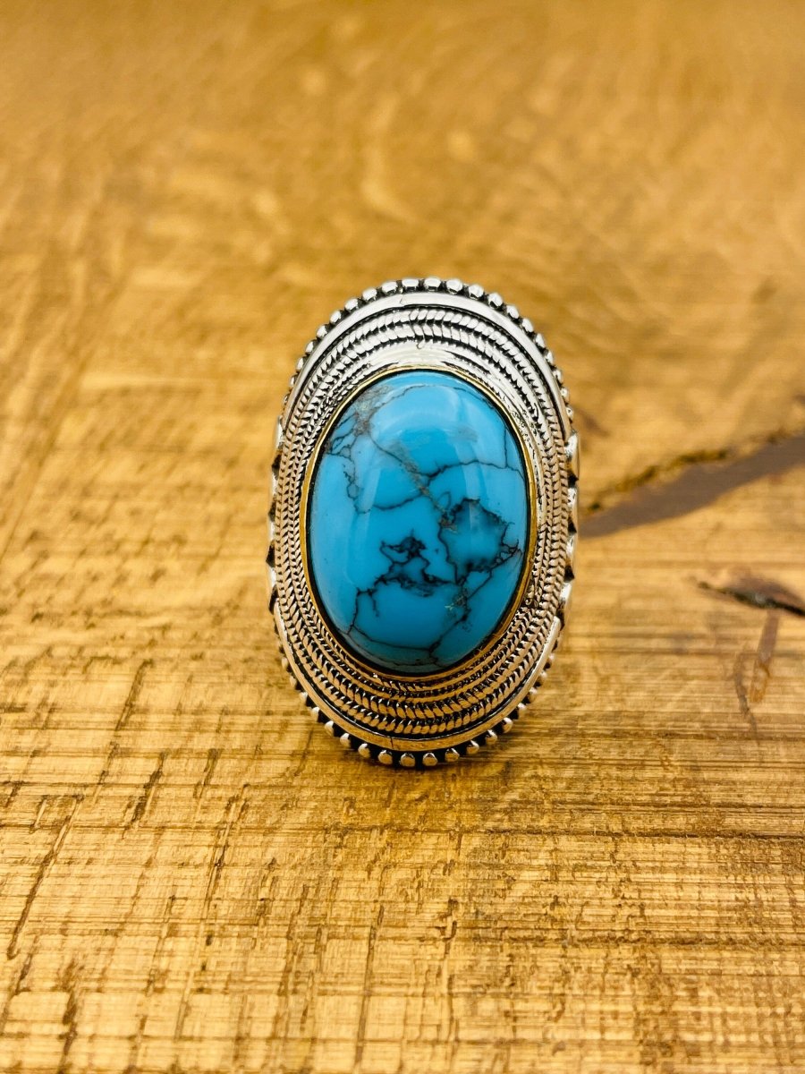 Turquoise Silver Ring - TryAladdin