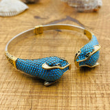 Women's Adjustable Tiger Head Turquoise Bracelet - TryAladdin