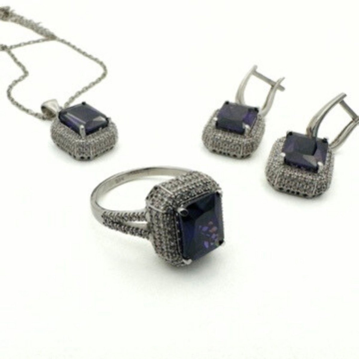 Women's Amethyst Silver Jewelry Set - TryAladdin