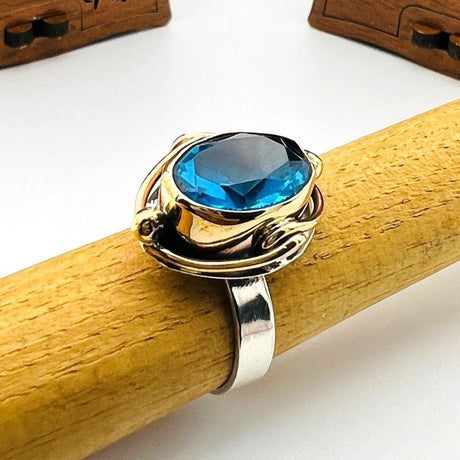 Women's Aquamarine Stone Ring - TryAladdin