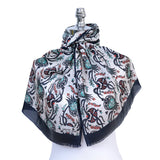 Sirali Lale Breathable Silk Scarf in Dark Slate Grey - TryAladdin