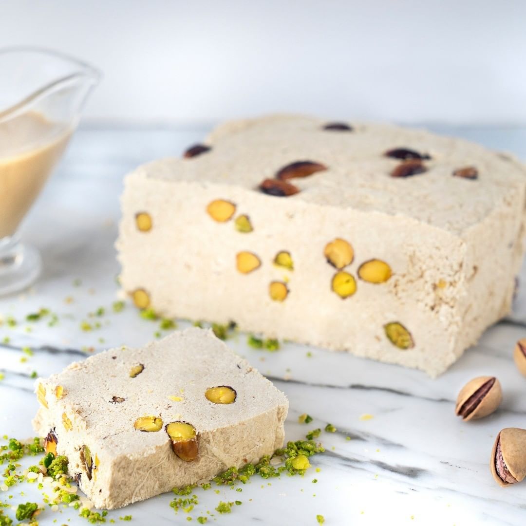 Haci Bekir Halva with Pistachio - Made from Local Sesame Seeds - Gluten - Free and Vegan - TryAladdin