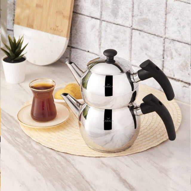 Karaca Adelya Induction Base Mini Black Tea Set - TryAladdin