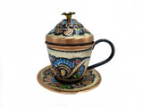 Lavina | Copper Cup with Lid Erzincan Design - TryAladdin