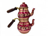 Lavina | Copper Double Turkish Teapot with Erzincan Design - TryAladdin