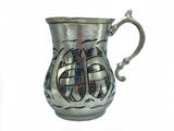 Lavina | Silver Copper Cup with Black Line Patterned (10 cm) - TryAladdin