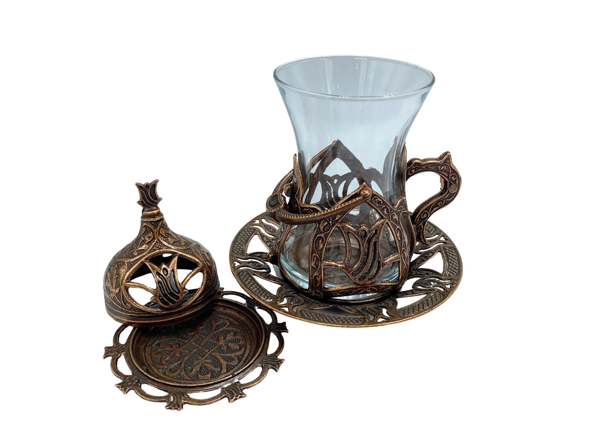 Lavina | Turkish Tea Cup with Lid - TryAladdin