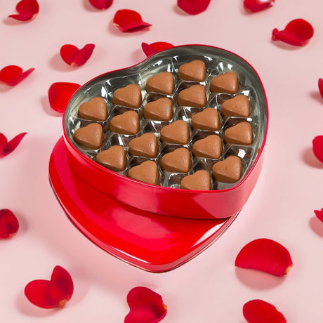 Melodi - Premium Milk Chocolate in a Heart - Shaped Red Metal Box - 400 Grams - TryAladdin