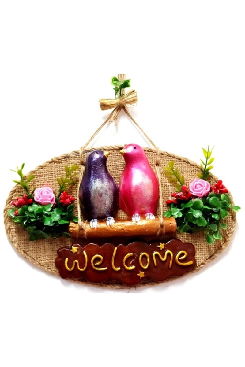 Family Bird Welcome Printed Door Ornament - TryAladdin