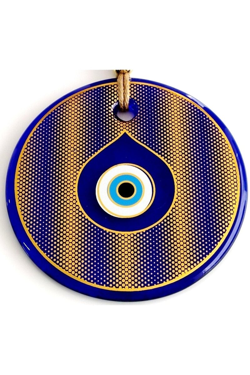 Golden Yellow Gilded Drop Eye Model Glass Wall Ornament - TryAladdin